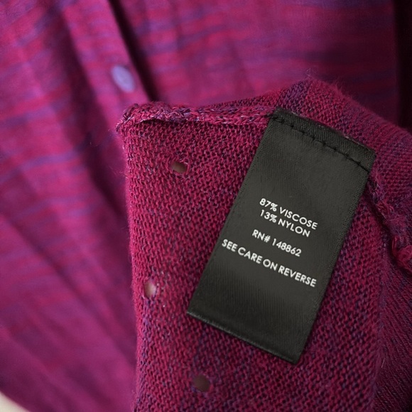 TORRID Space-Dye Duster V-Neck Button-Front Sweater 1X Fuchsia Purple Colors - Picture 5 of 9